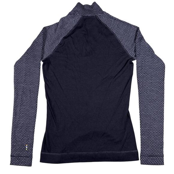 Smartwool Base Layer Thermal Merino Quarter Zip Women's Medium Black Grey Dot - Picture 3 of 9